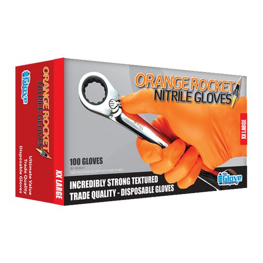 The Glove Company TGC Orange Nitrile Disposable Gloves Box Of 100 Size XXL 130035
