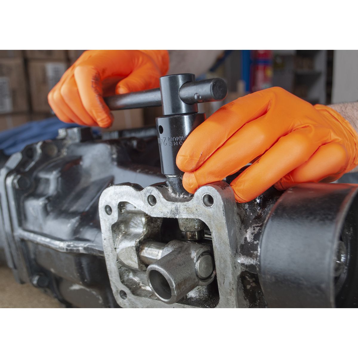 The Glove Company TGC Orange Nitrile Disposable Gloves Box Of 100 Size XXL 130035