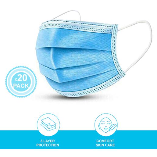Laser Disposable Face Mask Ffp2 3Ply 20Pk PPE-DPMASK20