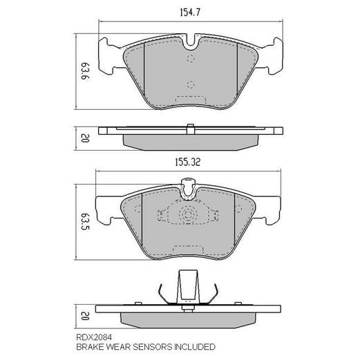 RDA Phantom Ceramic Brake Pad Set Front RDC2084