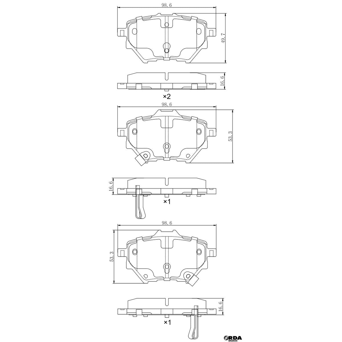 RDA GP Max Brake Pad Set Rear RDB2456