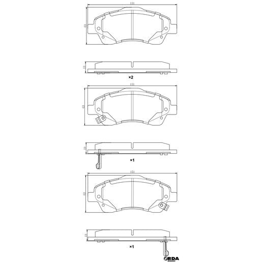 RDA GP Max Brake Pad Set Front RDB2457