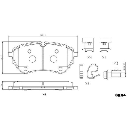 RDA Phantom Ceramic Brake Pad Set Front RDC2445