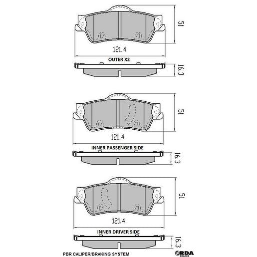RDA Phantom Ceramic Brake Pad Set Rear RDC1948