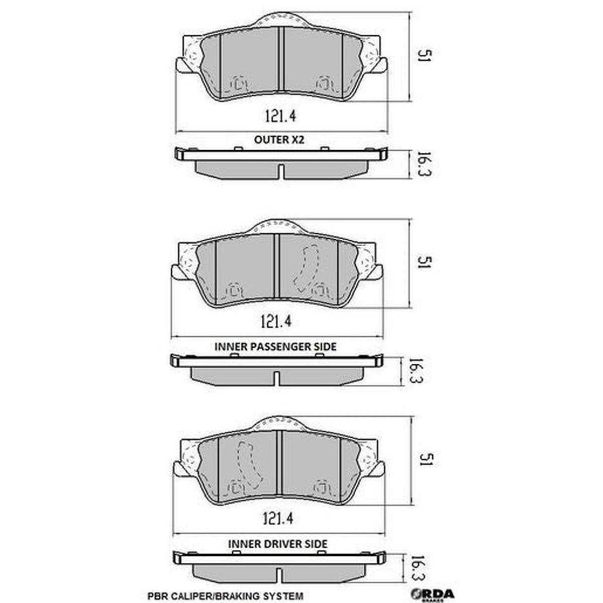 RDA GP Max Brake Pad Set Rear RDB1948