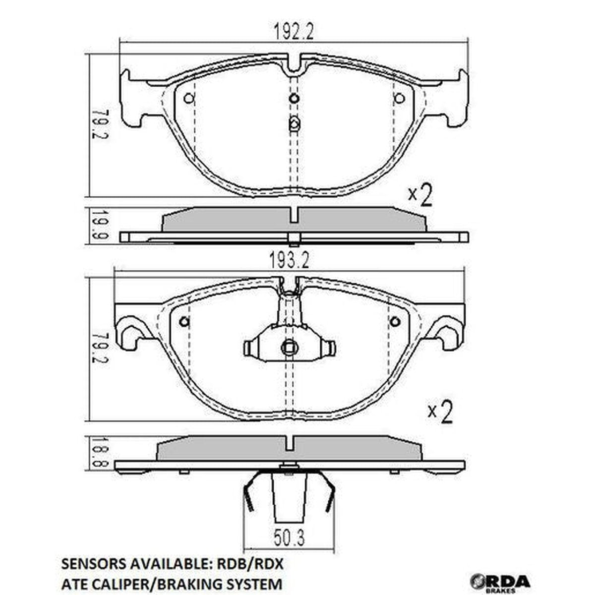 RDA GP Max Brake Pad Set Front RDB2412