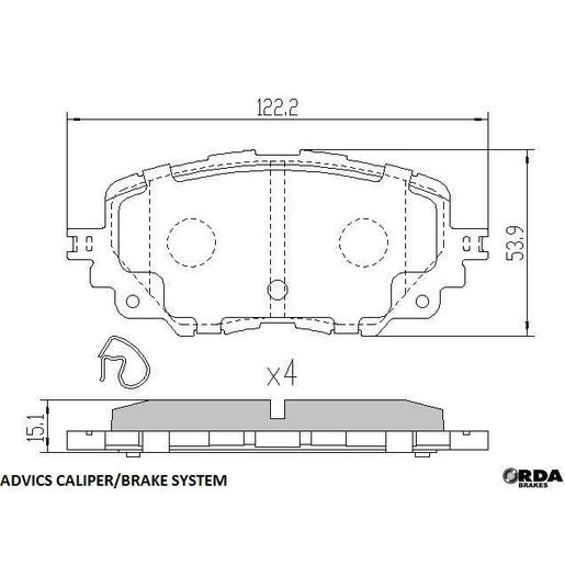 RDA GP Max Brake Pad Set Front RDB2415