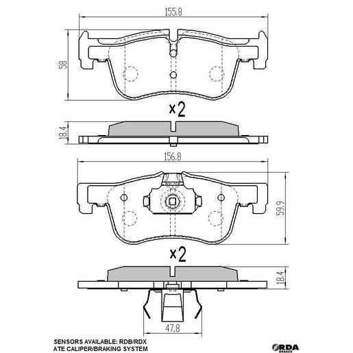 RDA Phantom Ceramic Brake Pad Set Front RDC2249