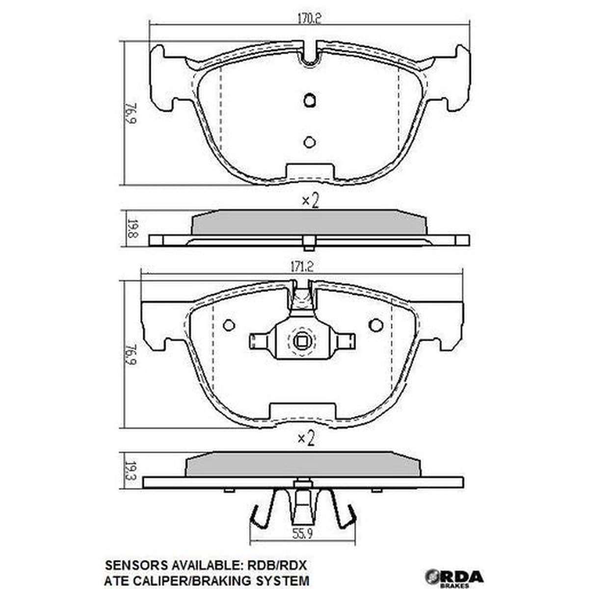 RDA Phantom Ceramic Brake Pad Set Front RDC2264
