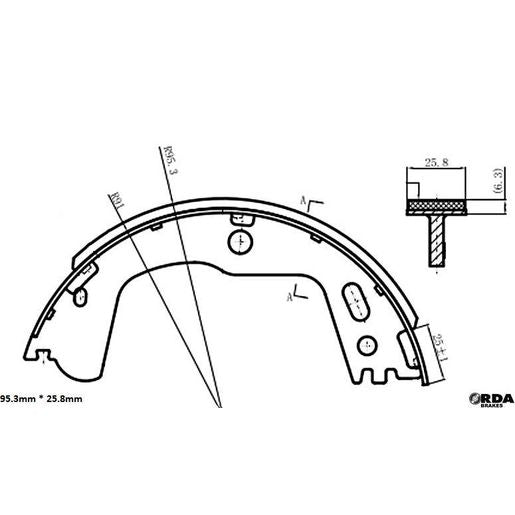 RDA Brake Shoe Set Rear R2038