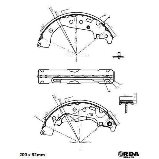 RDA Brake Shoe Set Rear R2039