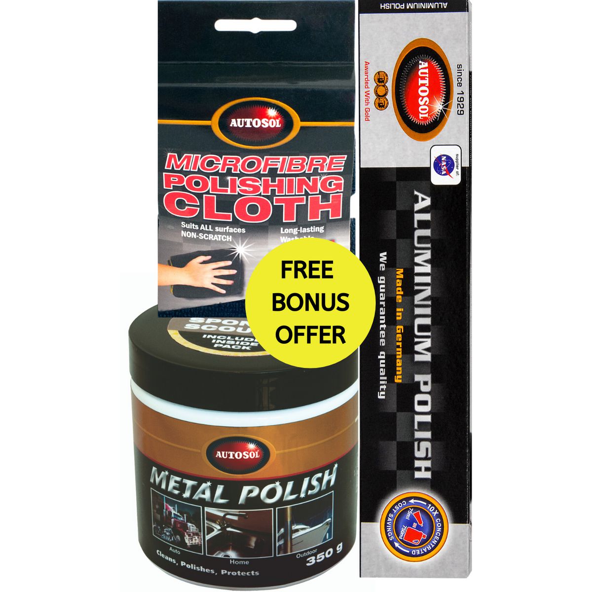 Autosol Aluminium & Metal Polish Cloth Pack PRO10351824