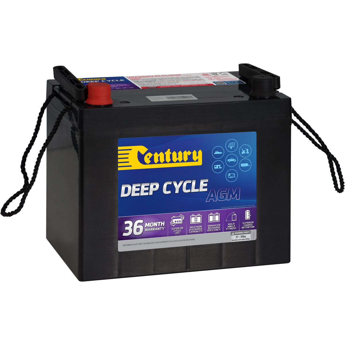 Century Batteries Century Deep Cycle Battery Agm 75Ah 24M Warranty C12-75XDA