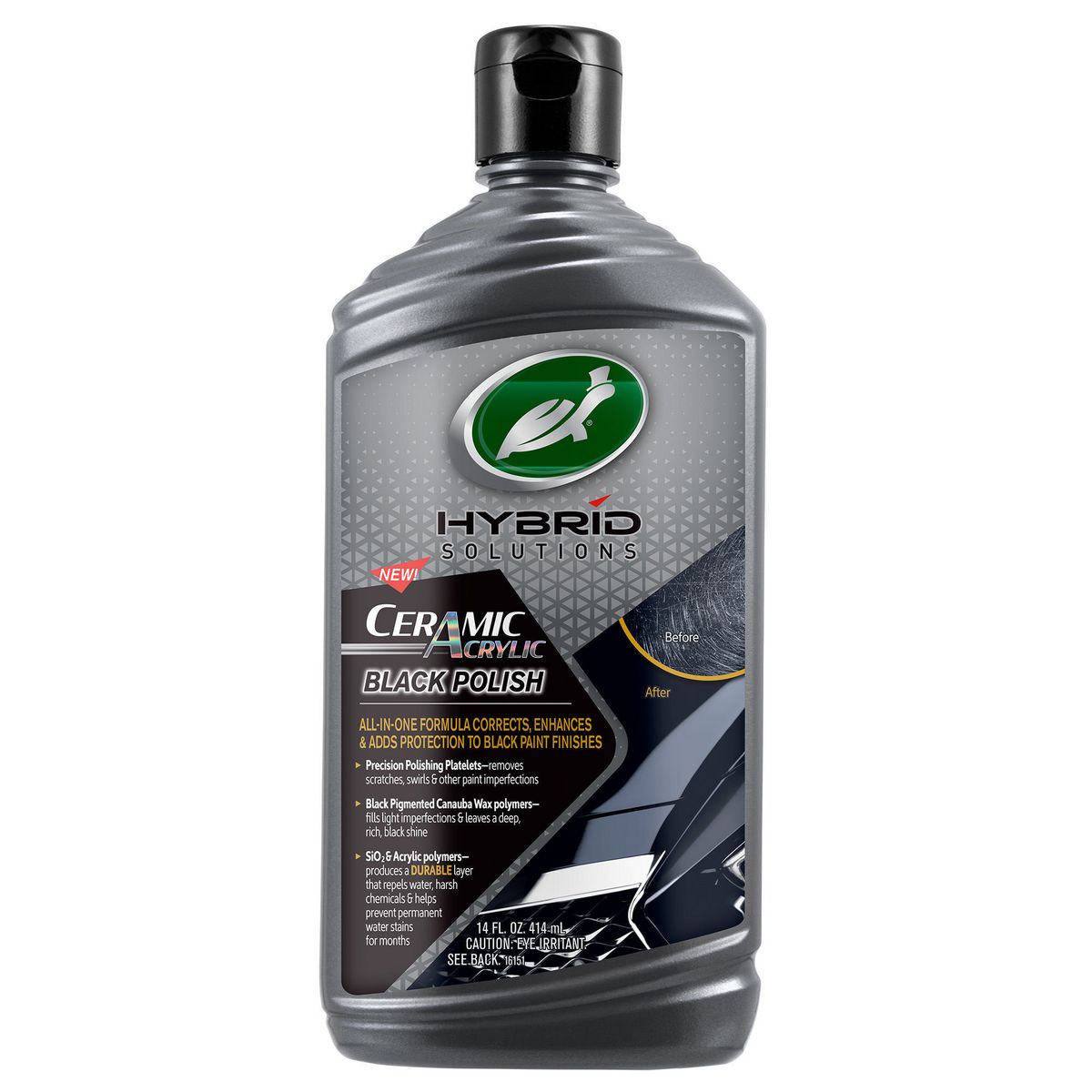 Turtle Wax Hybrid Solutions Ceramic Black Polish & Wax 414Ml 53448