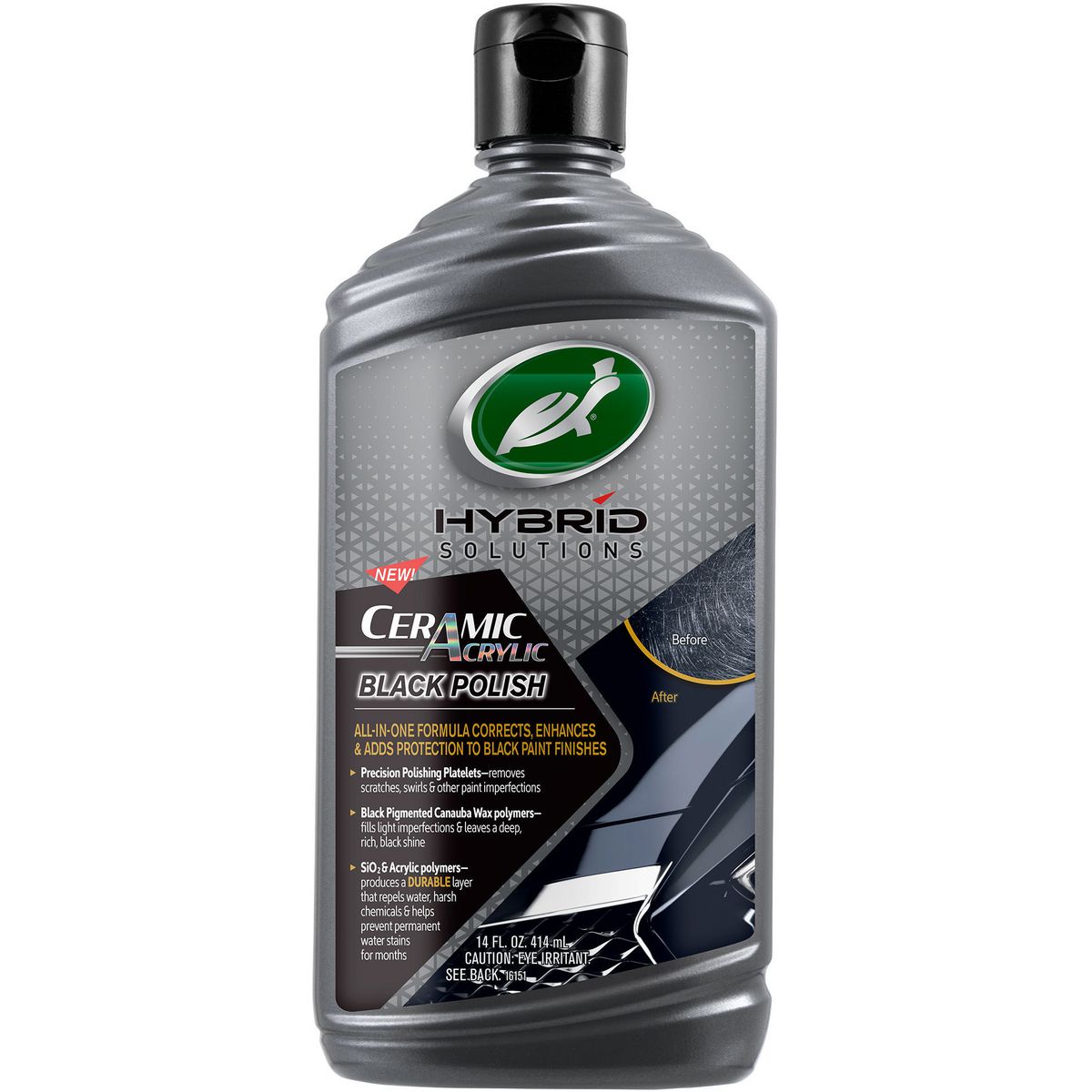 Turtle Wax Hybrid Solutions Ceramic Black Polish & Wax 414Ml 53448