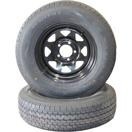 Ark 14in Ford Stud Pattern Wheel & Tyre Black Steel SW14FB