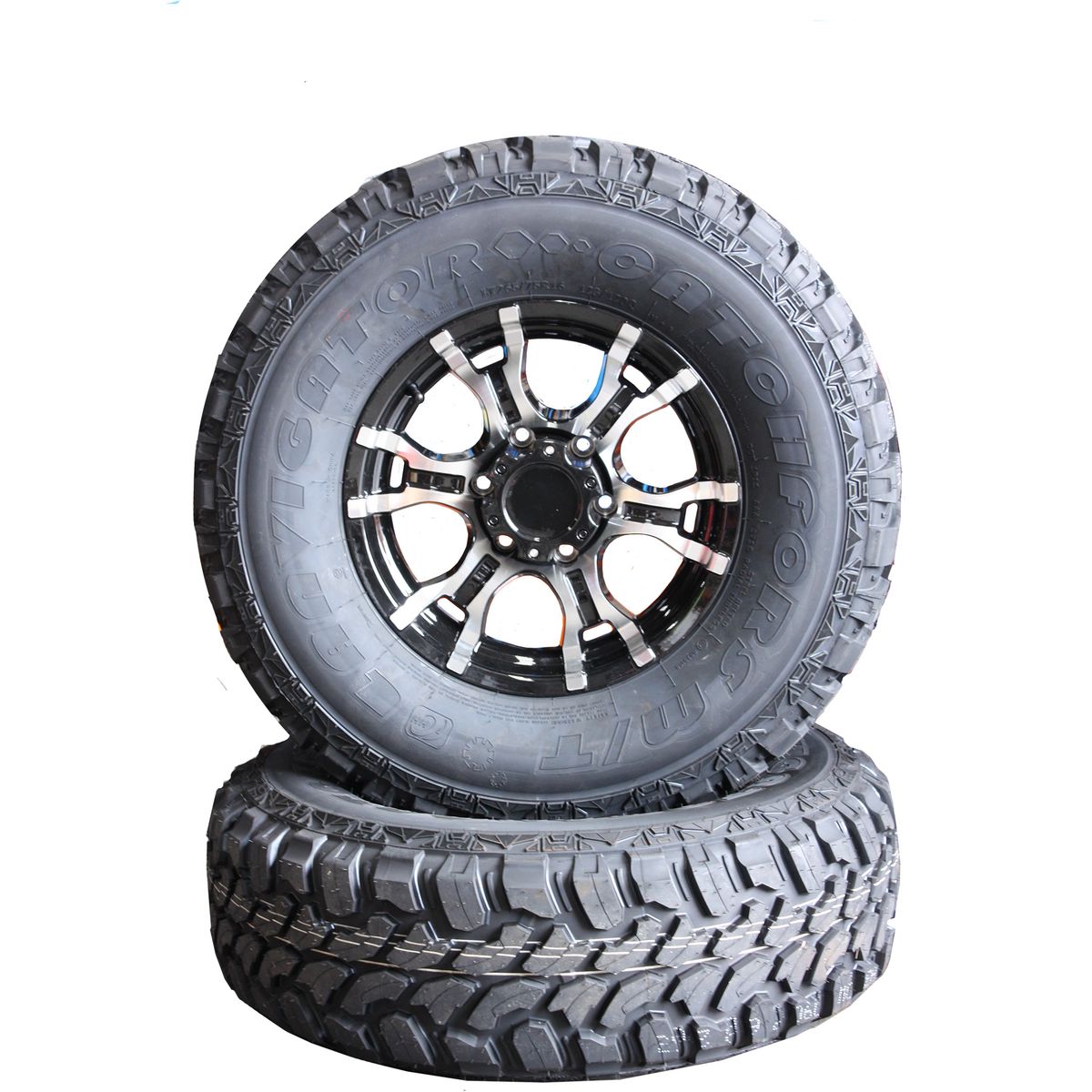 Ark 15in Landcruiser Stud Pattern Wheel & Tyre Black Alloy AW15LOB