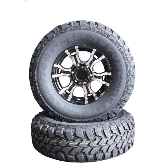 Ark 15in Landcruiser Stud Pattern Wheel & Tyre Black Alloy AW15LOB