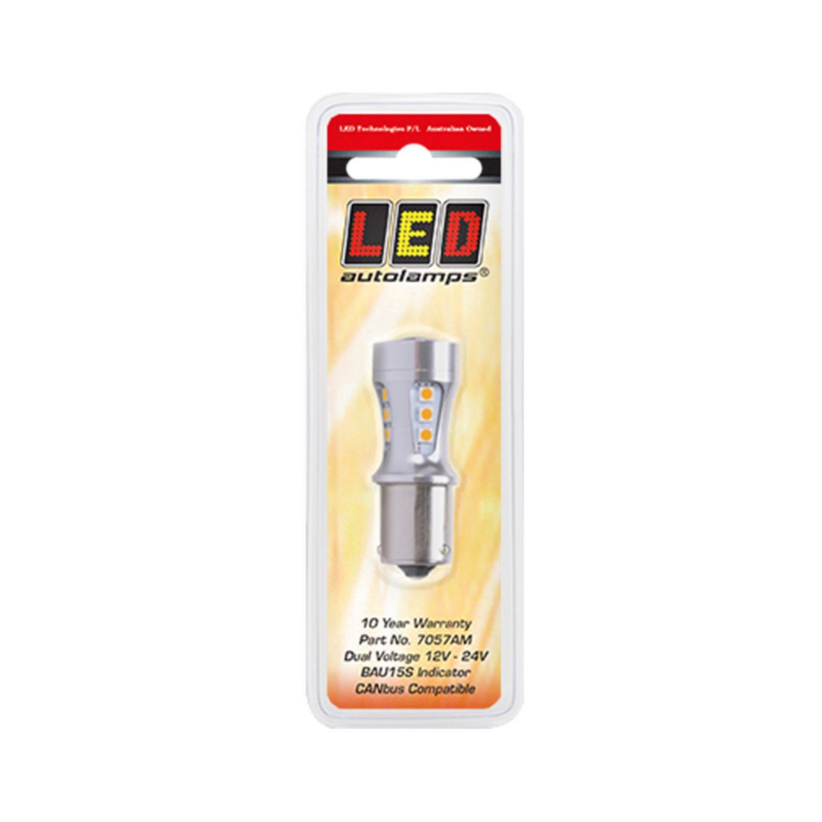 LED Autolamps Indicator Lamp Bayonette Amber 12-24V Canbus Compatible 7057AM