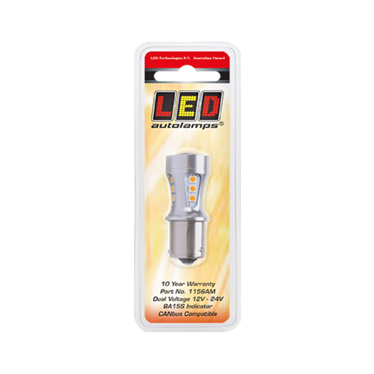 LED Autolamps Indicator Lamp Bayonette Amber 12-24V Canbus Compatible 1156AM