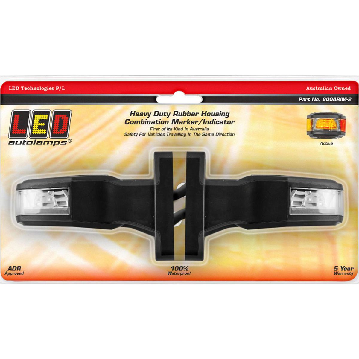LED Autolamps Twin Function Side Indicator with Red/Amber Side Marker 12-24V Twin Pack 800ARIM-2