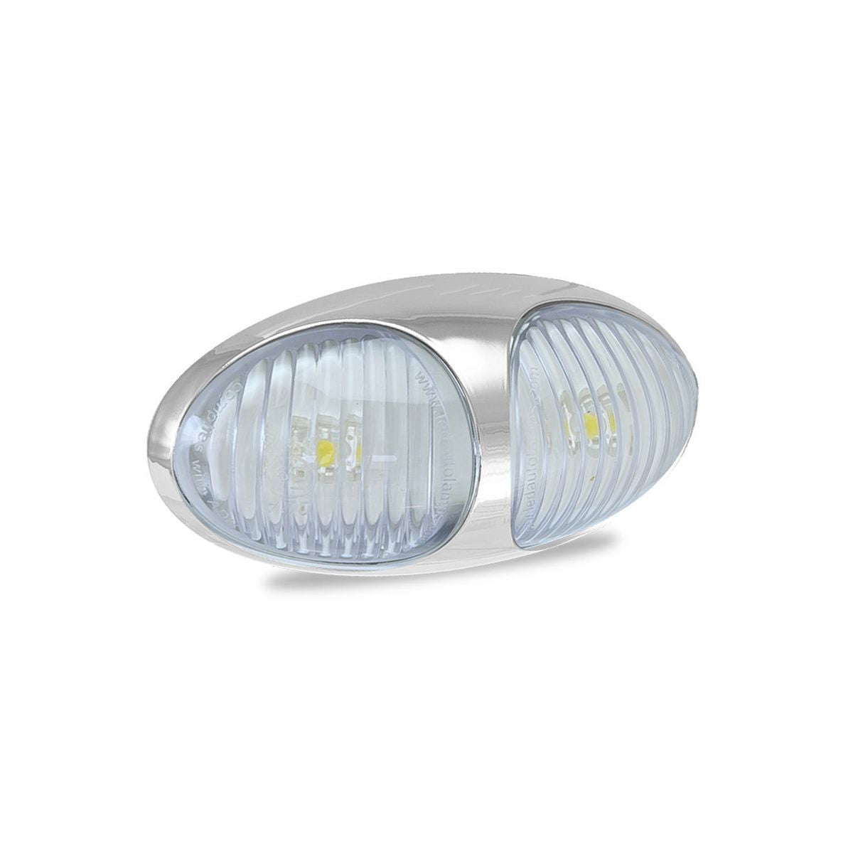 LED Autolamps Front Marker with Chrome Bezel Clear 70x36x20mm Multi-volt 37CWMB2P