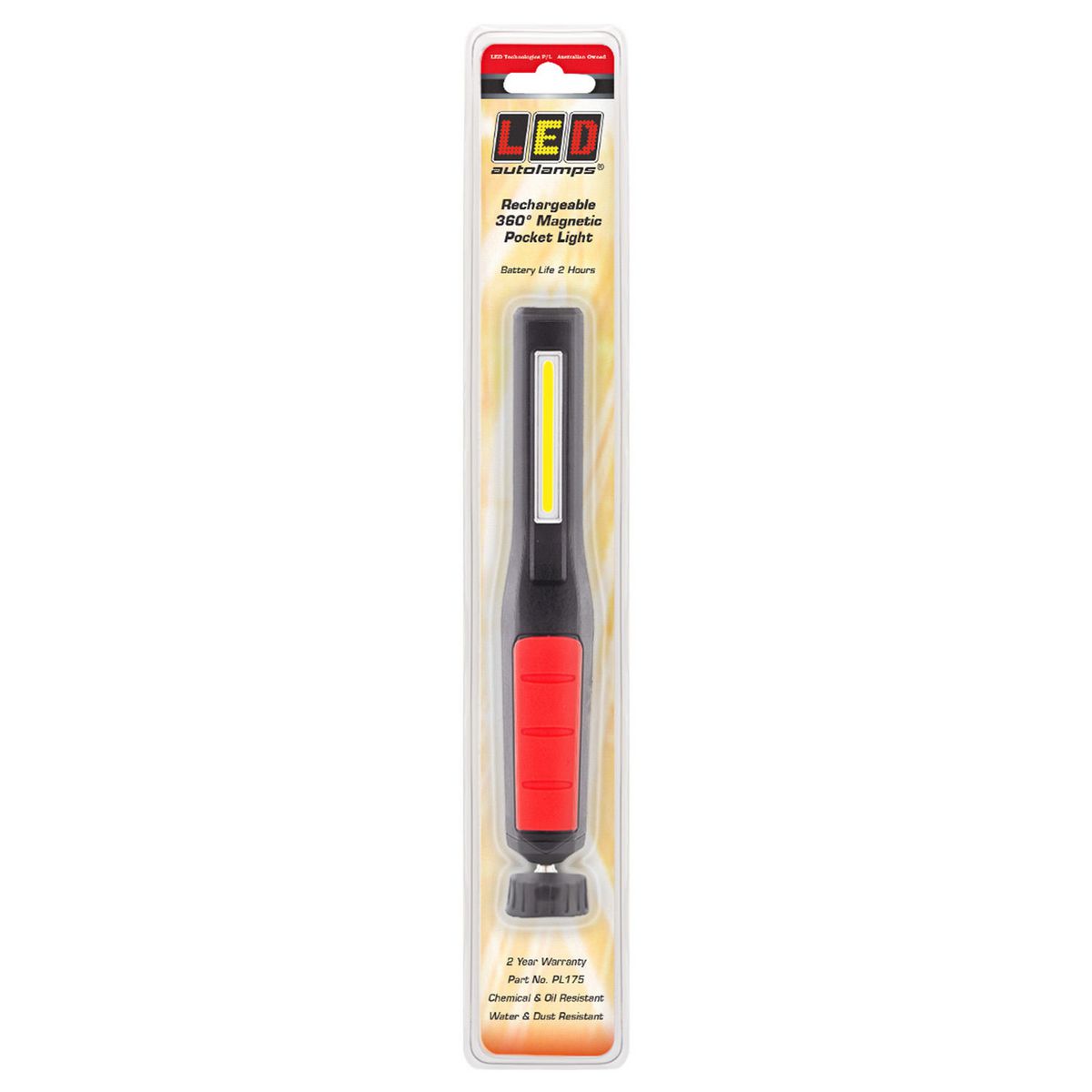 LED Autolamps Rechargeable Slimline Mini Penlight, Hig PL175