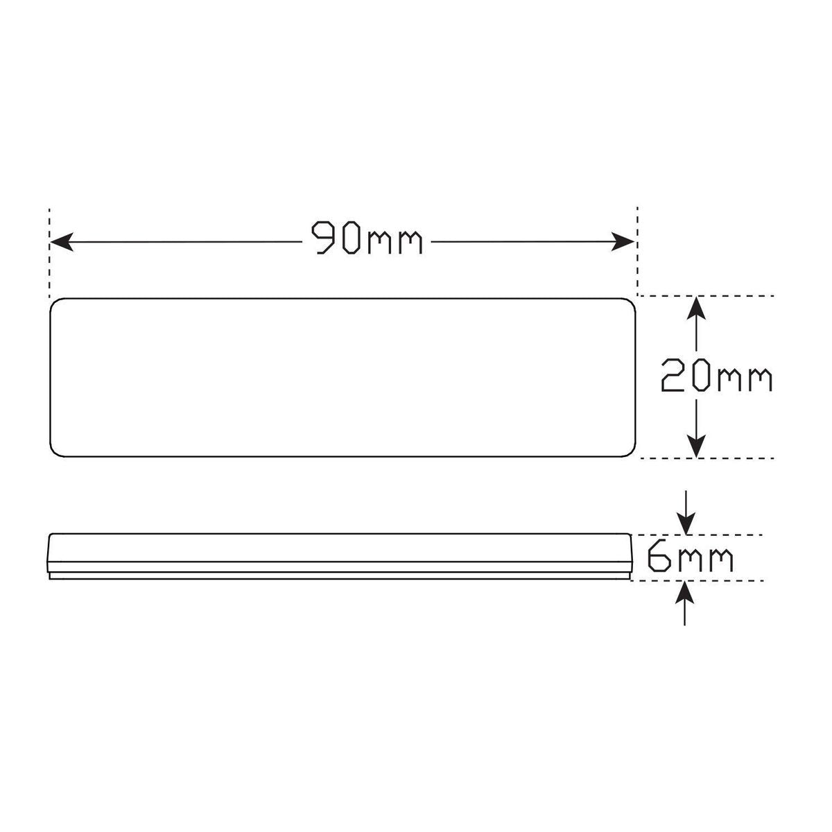 LED Autolamps White Reflex Reflector With 3M Tape, 90M 9020W