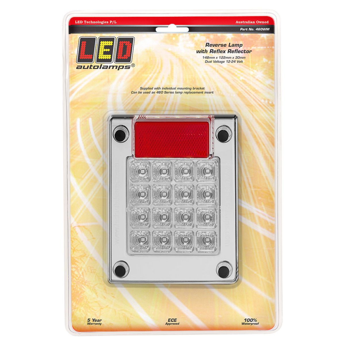 LED Autolamps Reverse Lamp 148mm X 122mm X 30mm, Multi 460WM