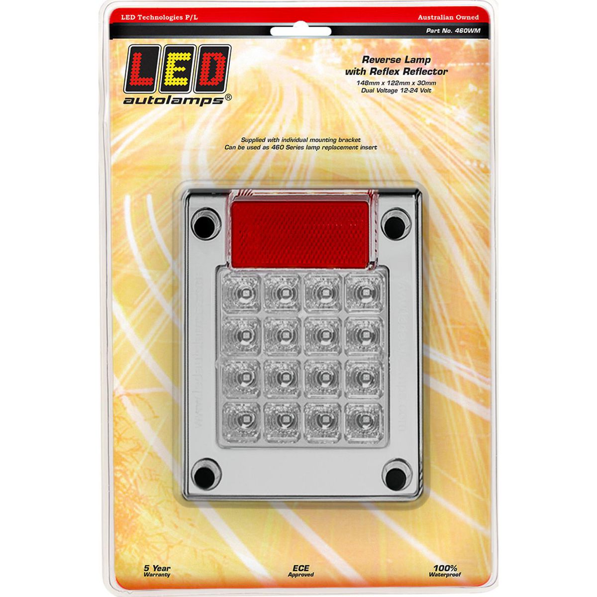 LED Autolamps Reverse Lamp 148mm X 122mm X 30mm, Multi 460WM