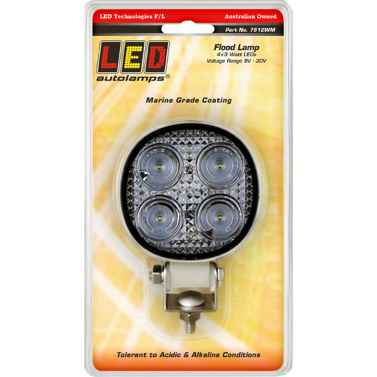 LED Autolamps Work/Reverse Lamp Round 7512WM