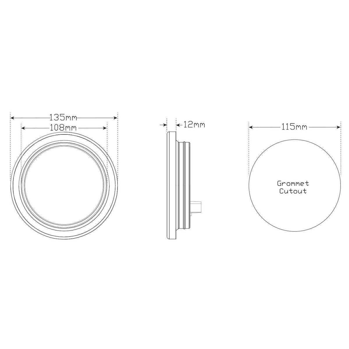 LED Autolamps Reverse Lamp With White Lens, 3 Pron Plu 113WMG