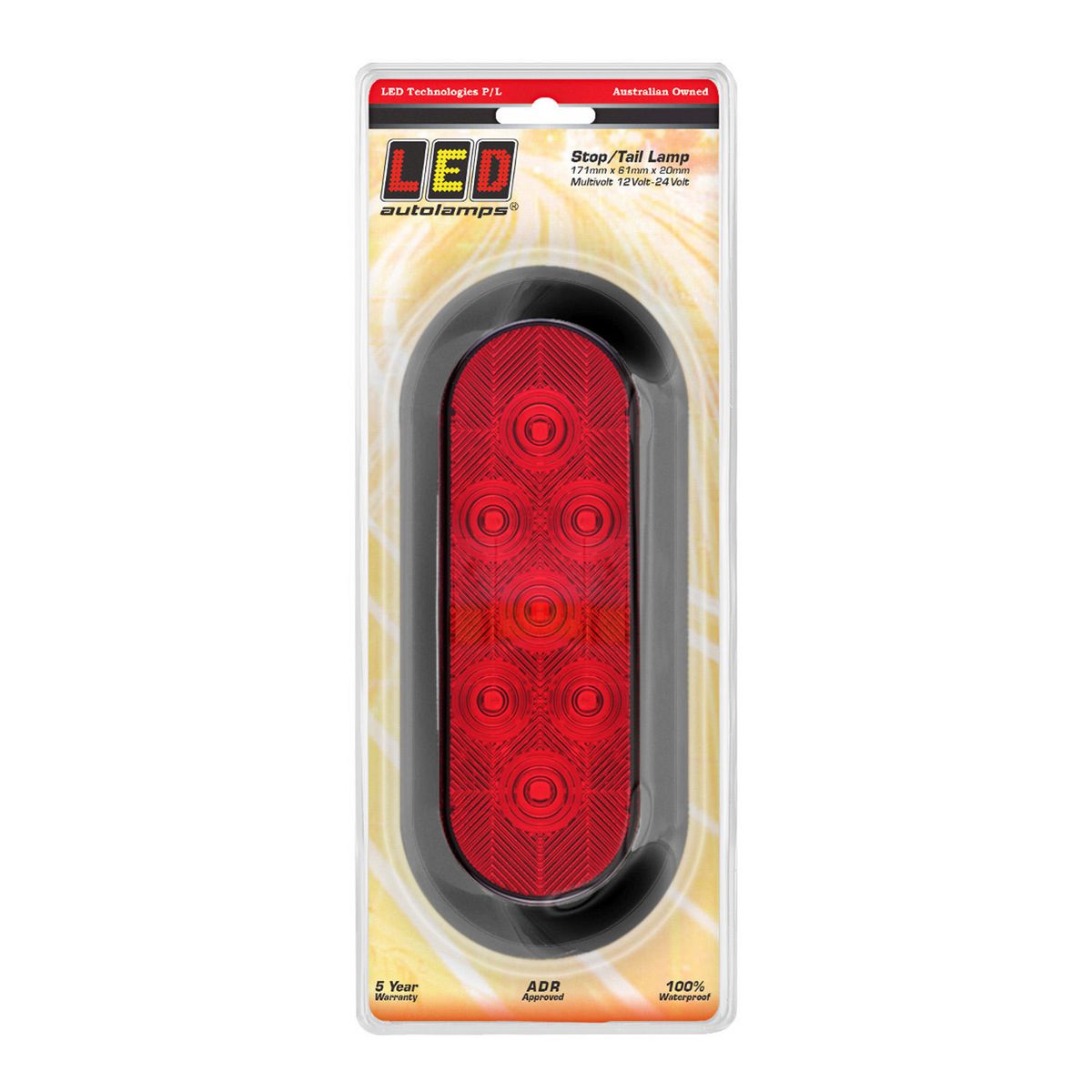 LED Autolamps Stop/Tail Light with Grommet/Plug 164RM