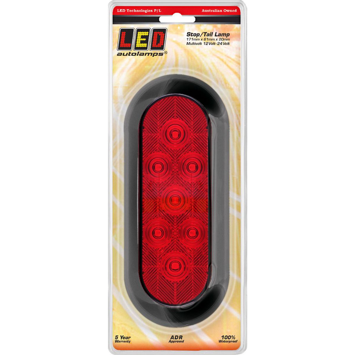 LED Autolamps Stop/Tail Light with Grommet/Plug 164RM