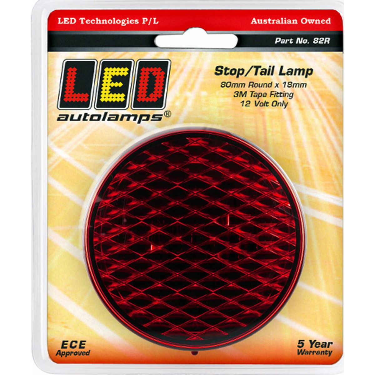 LED Autolamps 	12 Volt, Blister Stop Light 82R