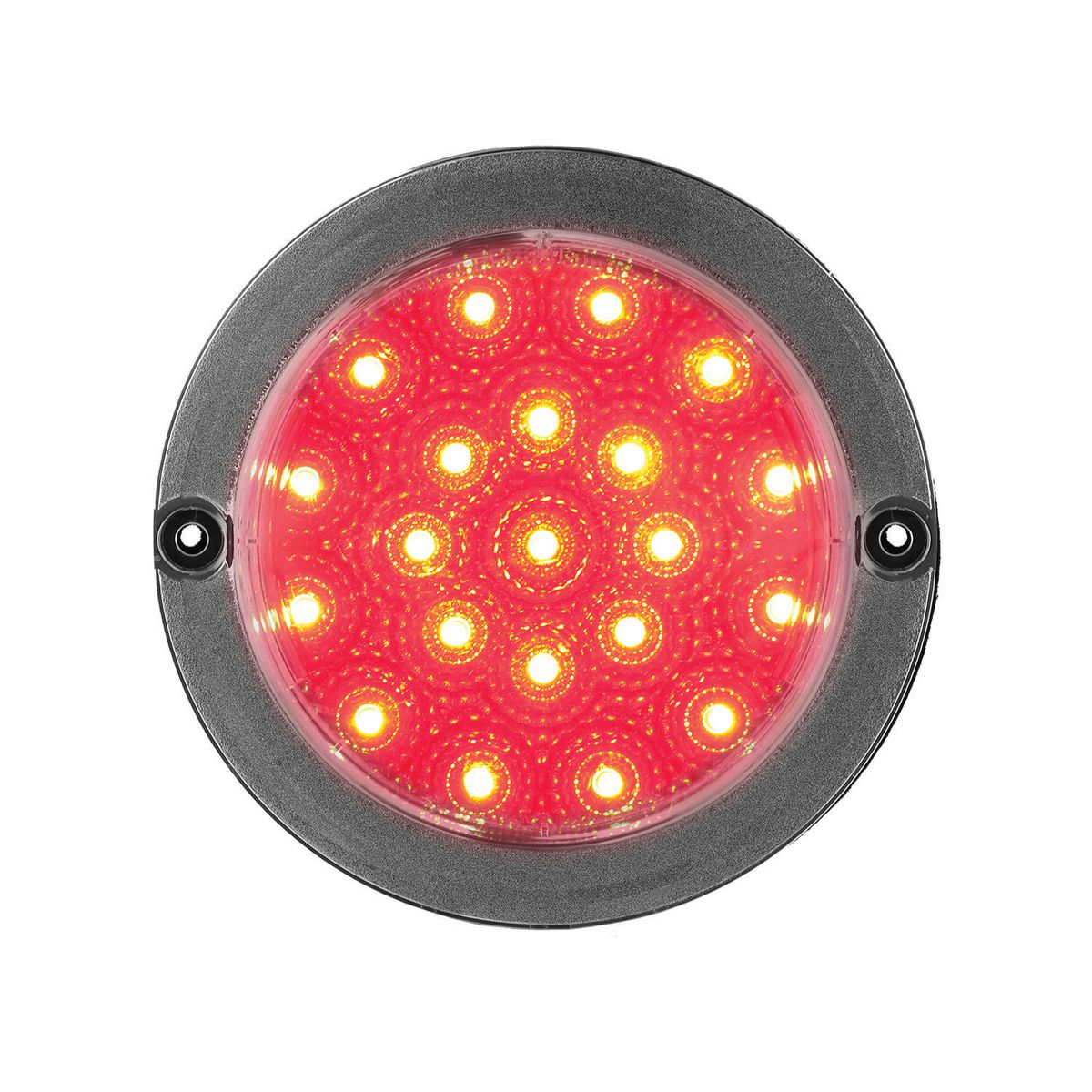 LED Autolamps 12V Stop/Tail Lamp Black Chrome Round With Clear Lens 102RBC