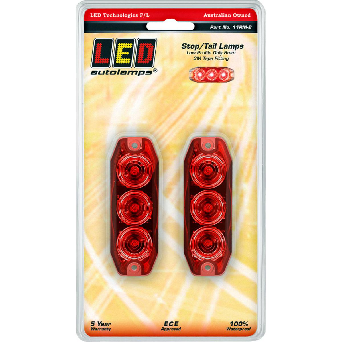 LED Autolamps Stop/Tail LED Lamp 12/24V Horizontal 11RM-2