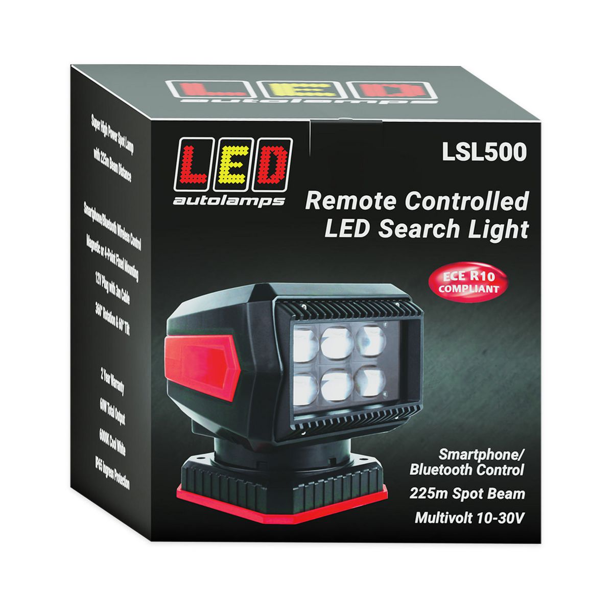 LED Autolamps Remote Control Search Light with 360° Rotation and 60° Tilt LSL500