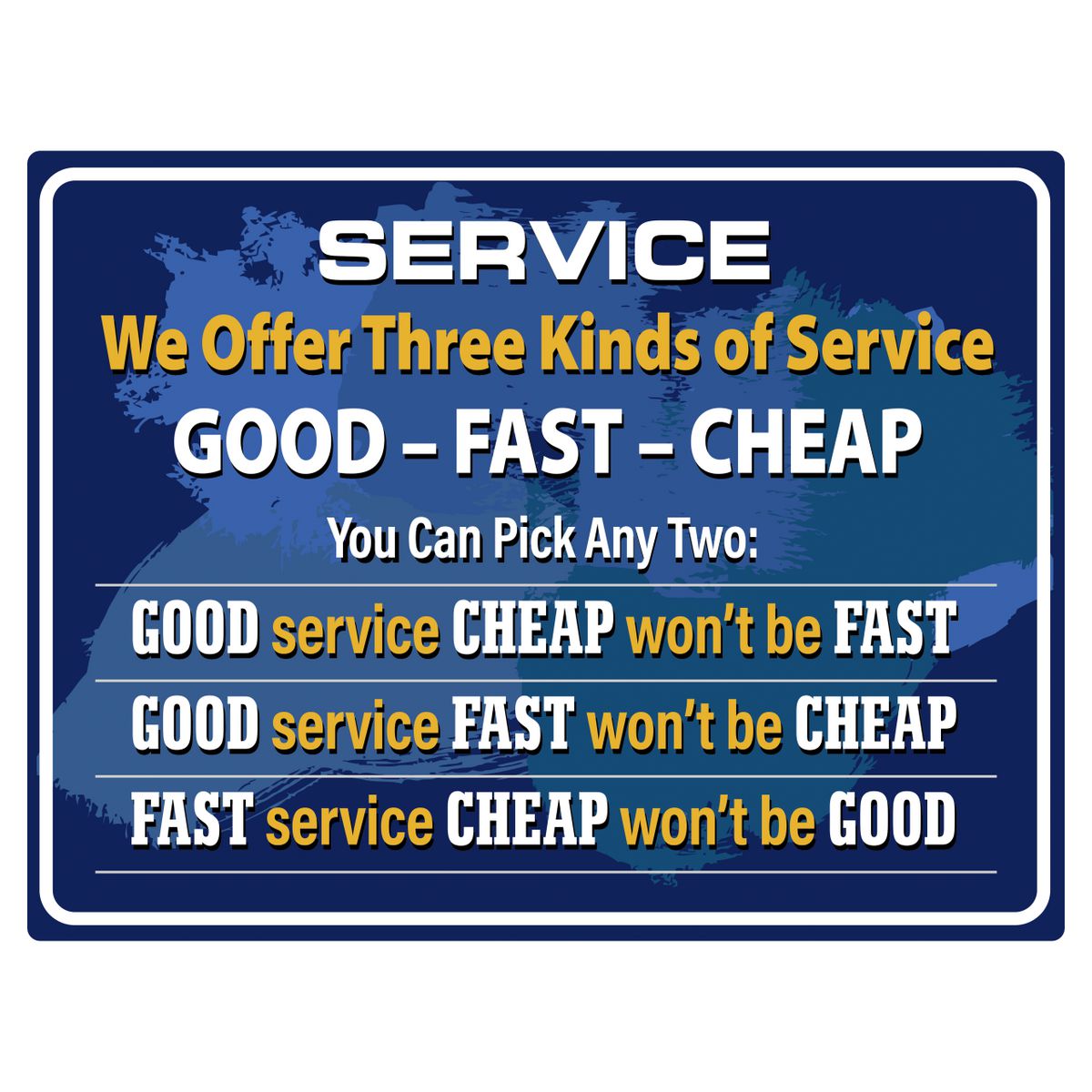 Gear Up Metal Sign - Three Kinds of Service RTSGS100-11