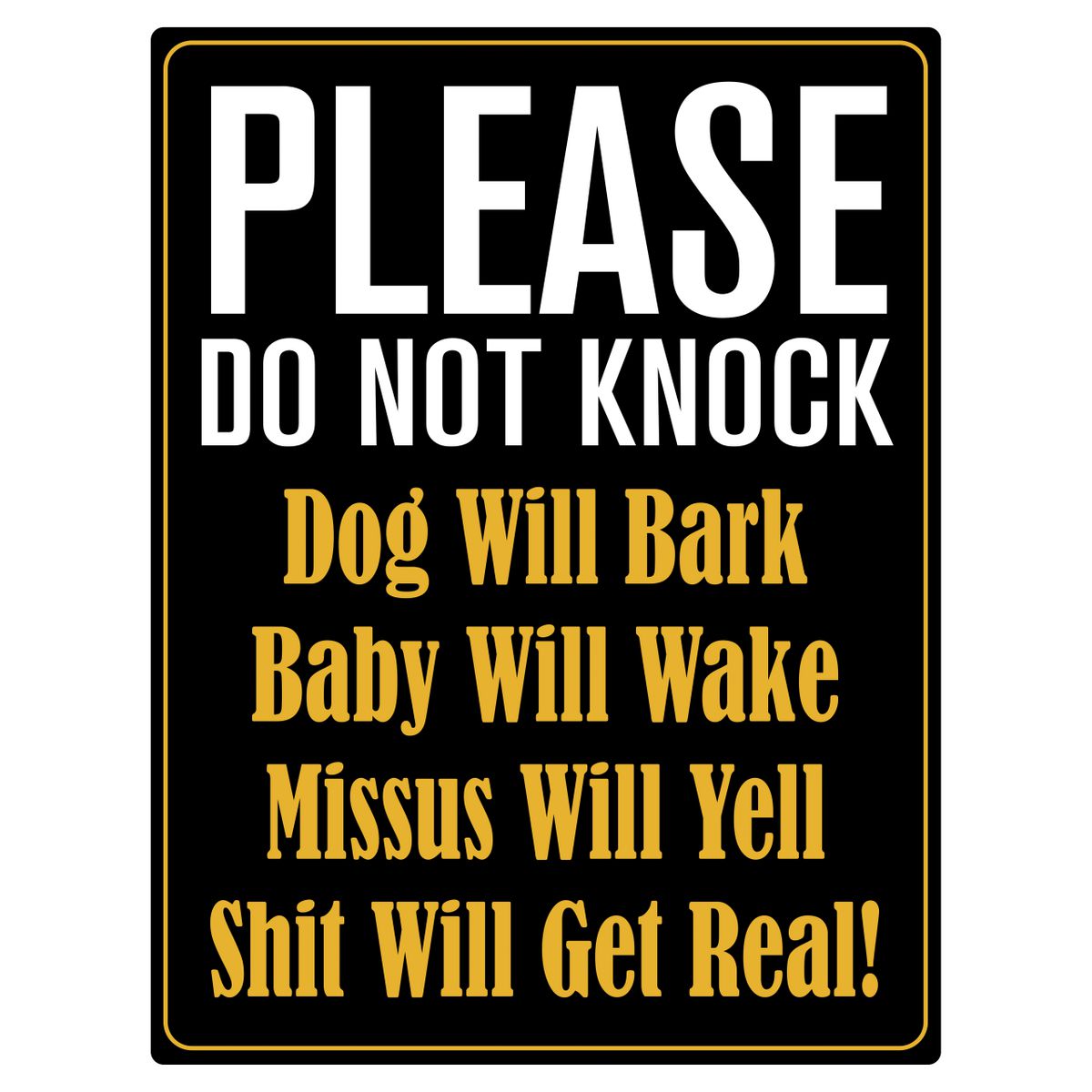 Gear Up Metal Sign - Please Do Not Knock RTSGS100-10