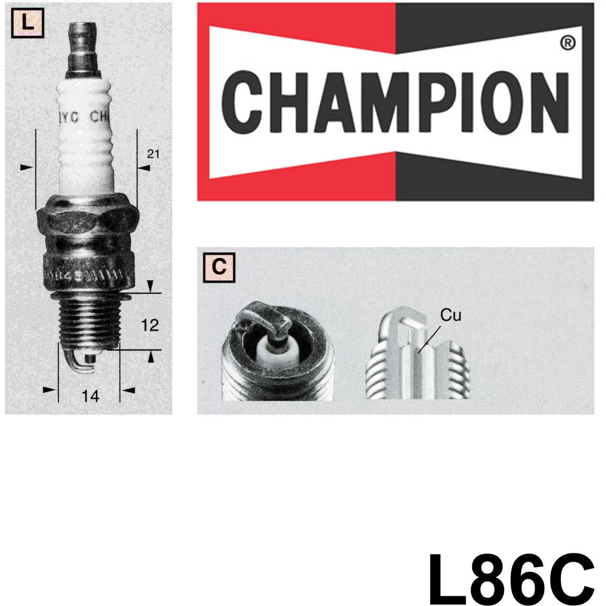 Champion Copper Plus Spark Plug 4 Pack L86C