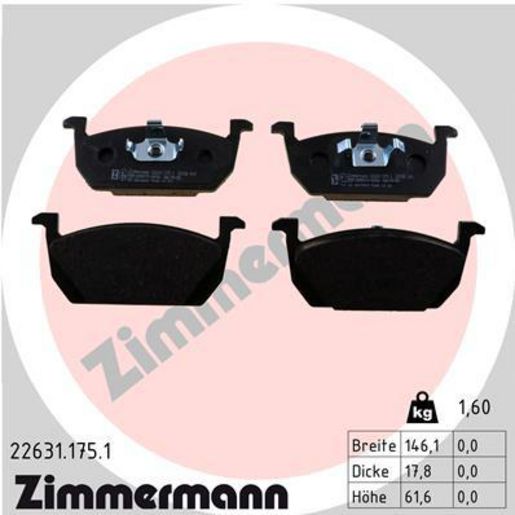 Zimmermann Brake Pad Front Set 22631.175.1
