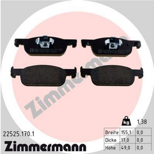 Zimmermann Brake Pad Front Set 22525.170.1