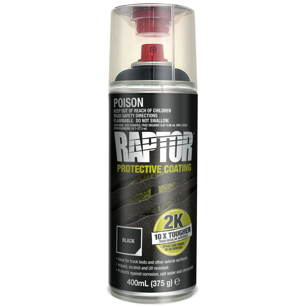 Raptor Bedliner Aerosol Spray 2K Black 400ml
