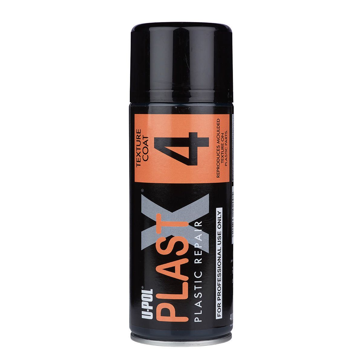 U-Pol Plastx4 Textured Coating Black Aerosol 400Ml PLAS/4C