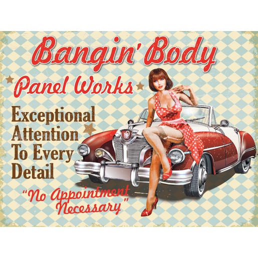 Gear Up Metal Sign - Bangin' Body Panel Works RTSGS100-23