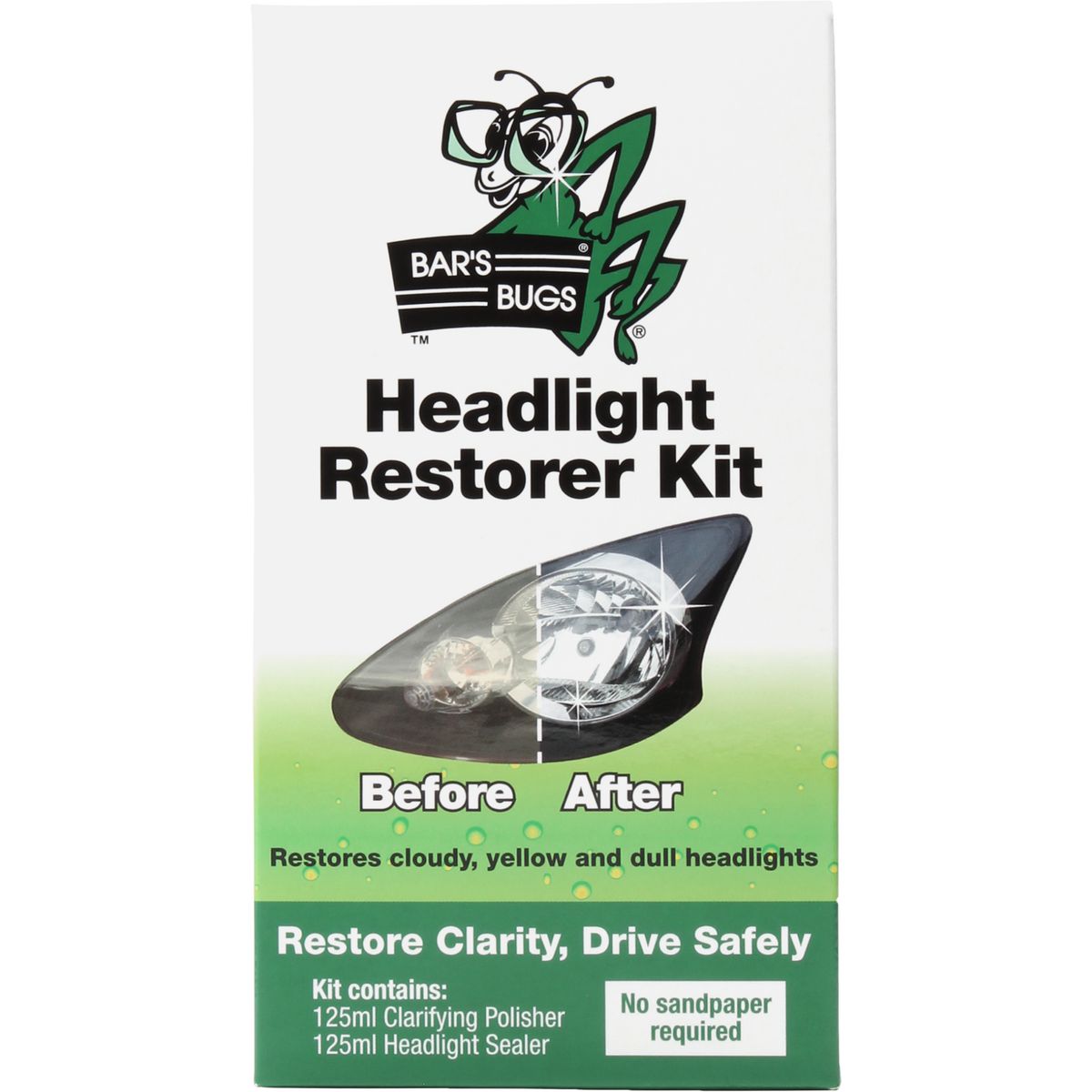 Bars Bugs Two-Step Headlight Restorer Kit 2pc BBHLRKIT