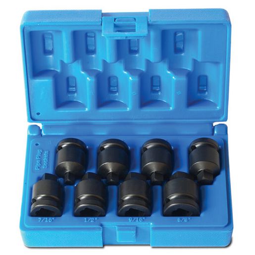 Action Male Plug Impact Socket Set 1/2" Drive 8 Piece SAE 69423084