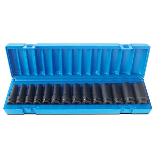 Action Impact Socket Set Deep 12-Point 1/2" Drive 14 Piece Metric 658271401