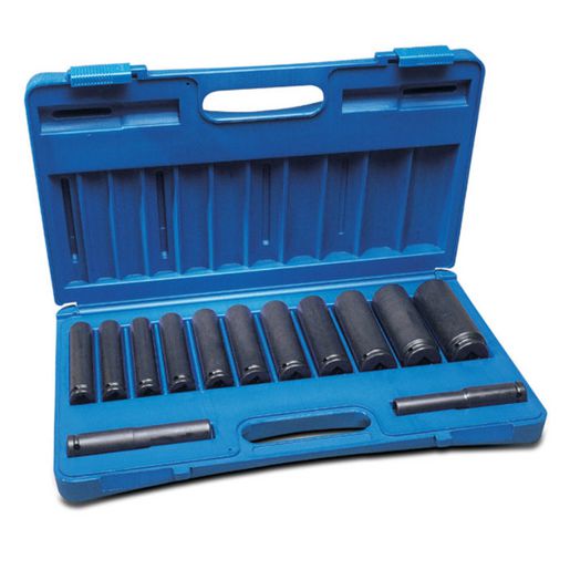 Action Impact Socket Set Extra Deep Thin 6-Point 1/2" Drive 13 Piece Metric 69523131